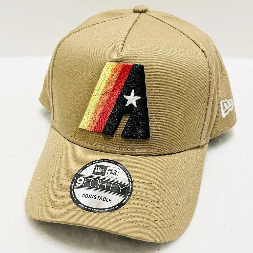 New Era Houston Astros Retro A-Frame 9FORTY‎ Hat Cap Adjustable Snapback Brown
